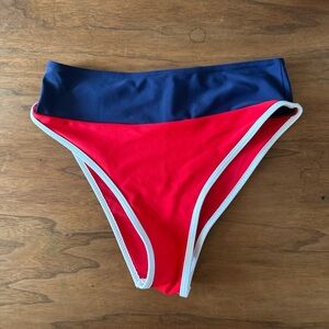 Red and Blue High-Waisted SHEIN Bikini Bottoms, medium